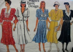 1551 1985 LONG FLARE BLOUSON SS-LS DRESS PATTERN 14-18